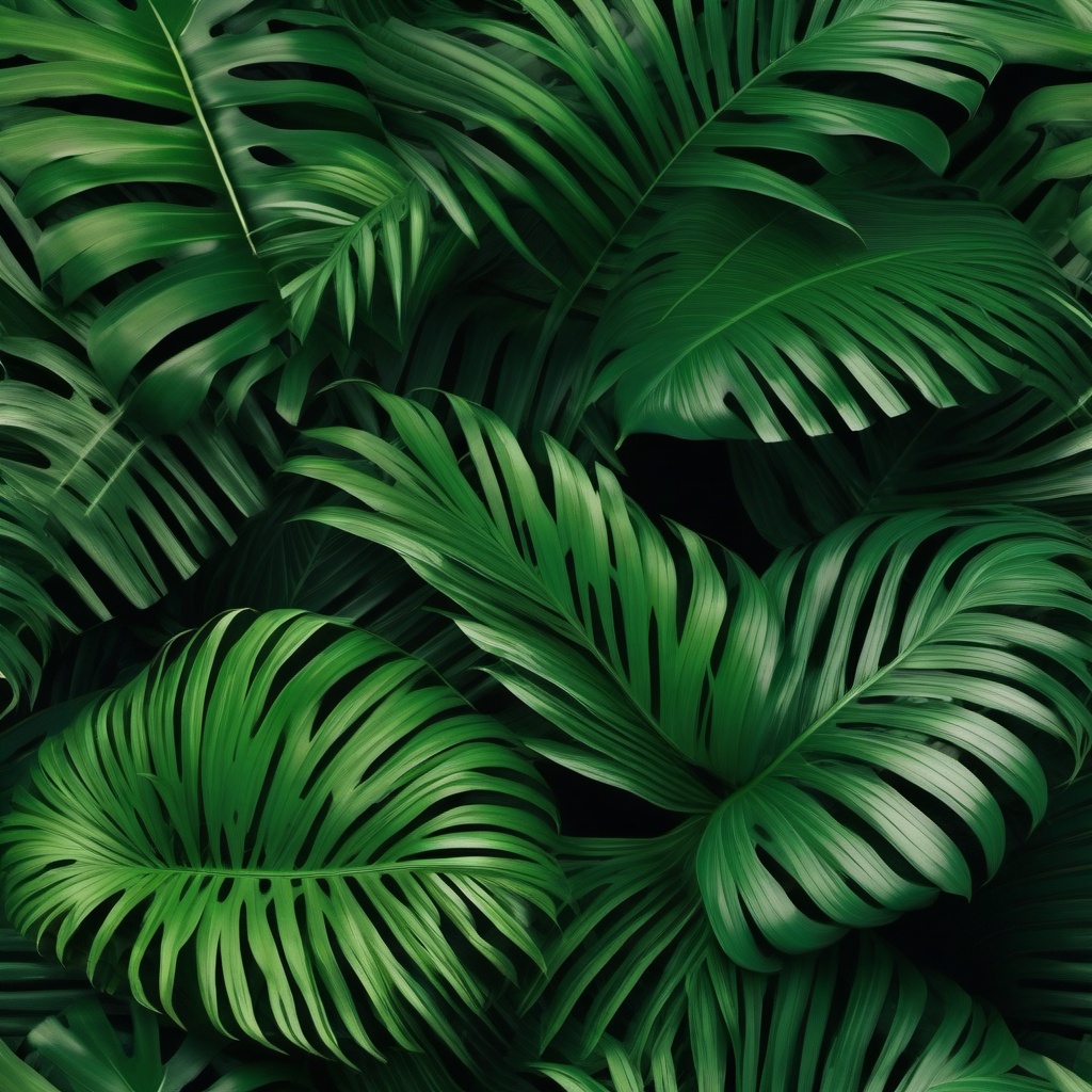 Green tropical leaves for a jungle vibe top view, photo realistic background, hyper detail, high resolution