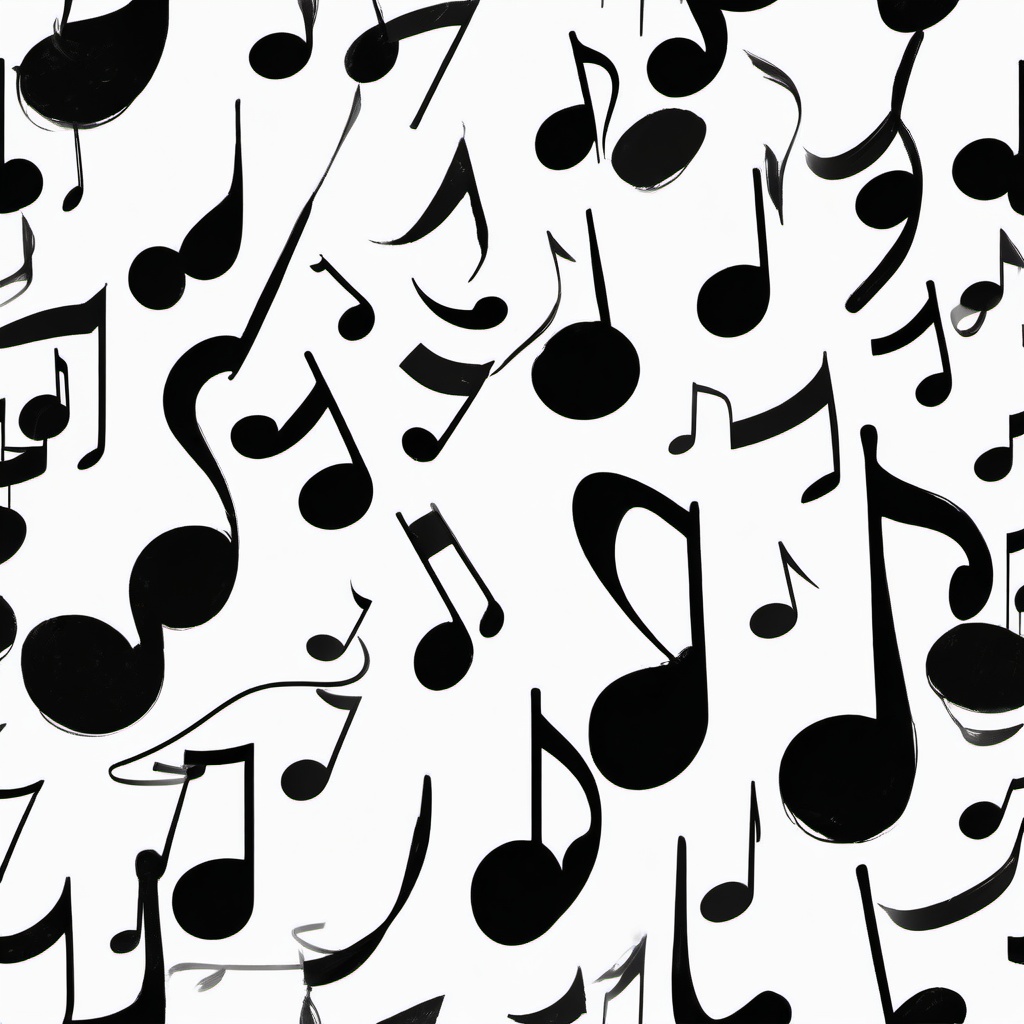 drawing of musical notes floating in the air  minimal rough sketch scribbles,doodles,black and white