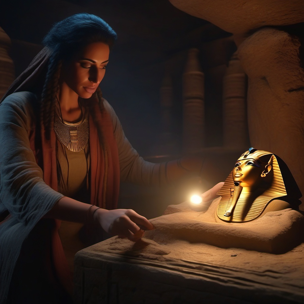 Archaeologist discovers a cursed Egyptian artifact in an ancient tomb, unleashing a vengeful spirit.  8k, hyper realistic, cinematic