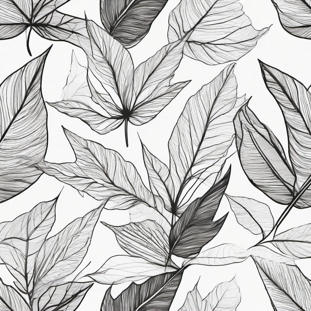 drawing of a leaf with intricate veins  minimal rough sketch scribbles,doodles,black and white