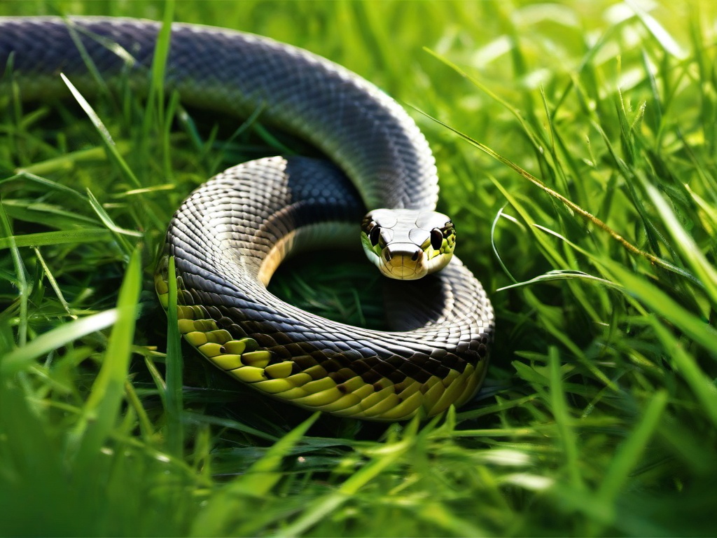 Snake clipart - snake slithering through the grass  