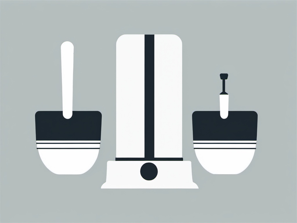 Toilet clipart - toilet with a plunger next to it  color,minimalist,vector clipart