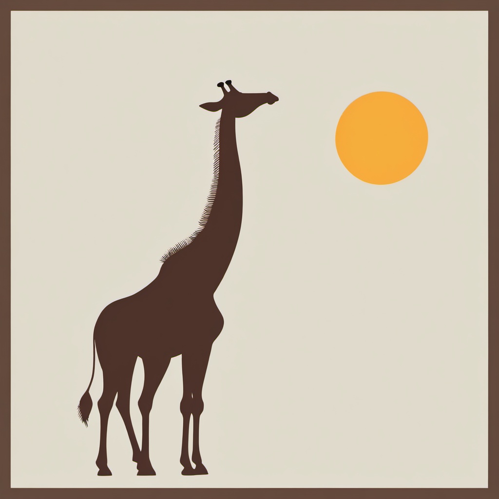 Giraffe clipart - Tallest land animal with a long neck and spotted coat, ,vector color clipart,minimal