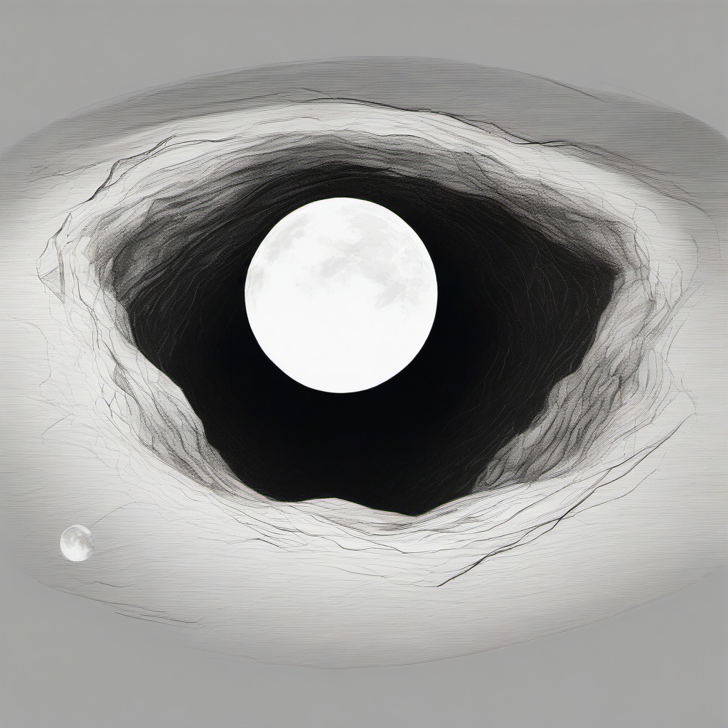 drawing of a moon crater  minimal rough sketch scribbles,doodles,black and white