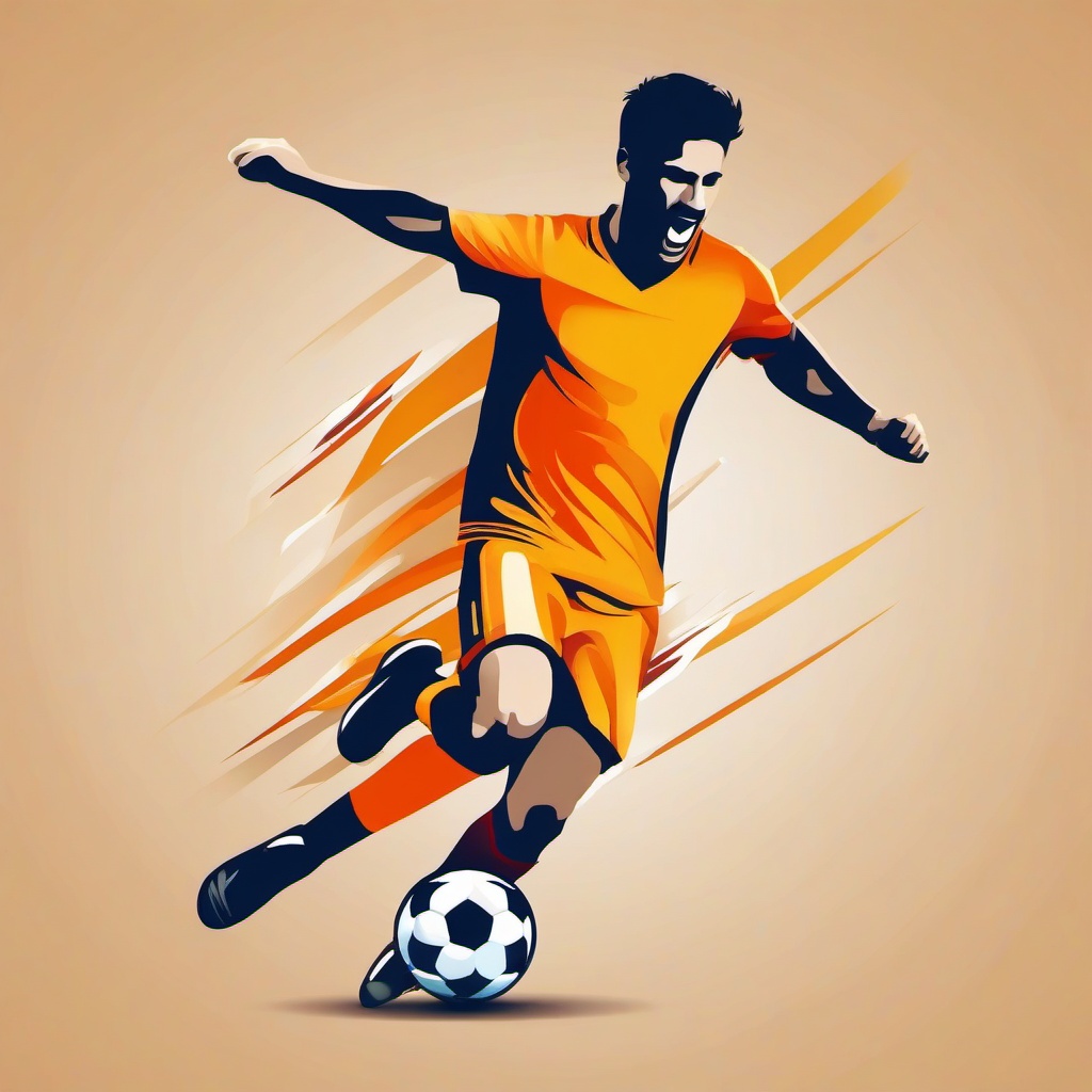 Soccer clipart - player doing a victory dance after scoring  color,minimalist,vector clipart