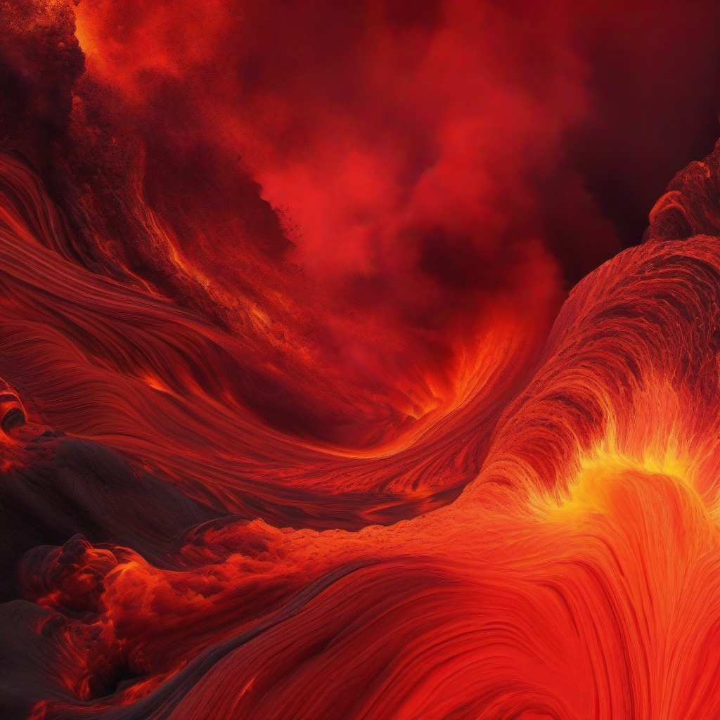 Fiery Red Lava Sky Background with Volcanic Eruption wallpaper splash art, vibrant colors, intricate patterns