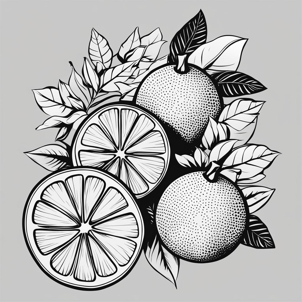 orange clipart black and white 