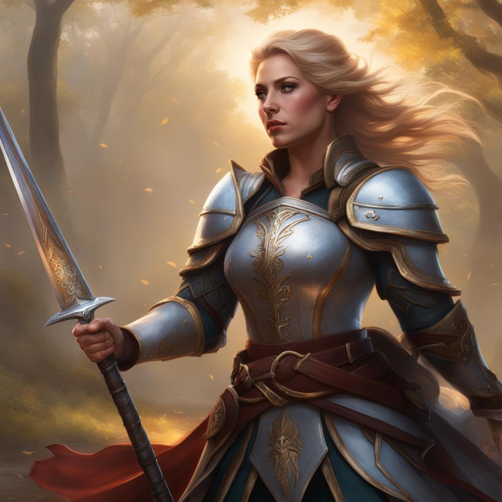 seraphina stormbringer, a human cleric, is healing wounded comrades on the battlefield. 