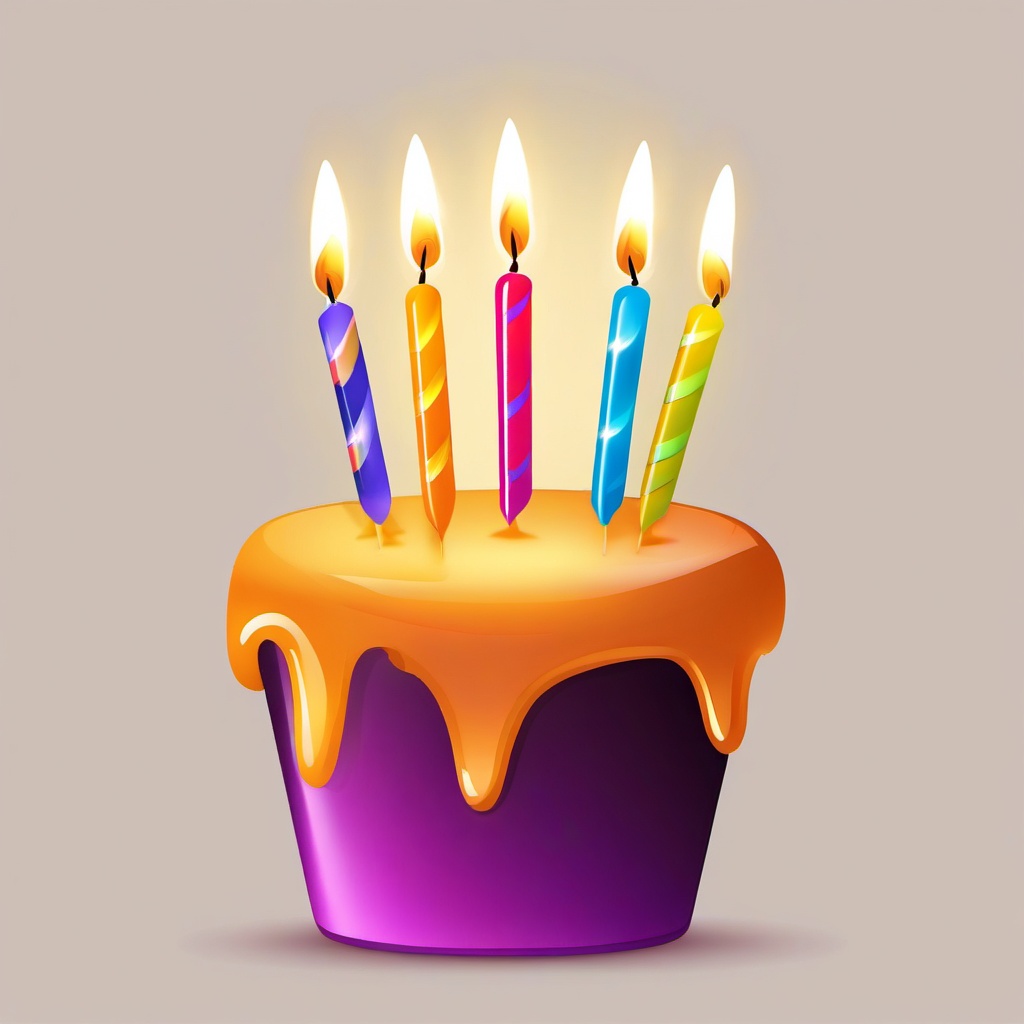 Birthday Candles clipart - Glowing birthday candles on a cake, ,vector color clipart,minimal