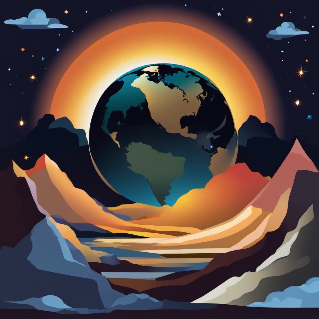 Earth clipart - Earth with a sunrise in the background  