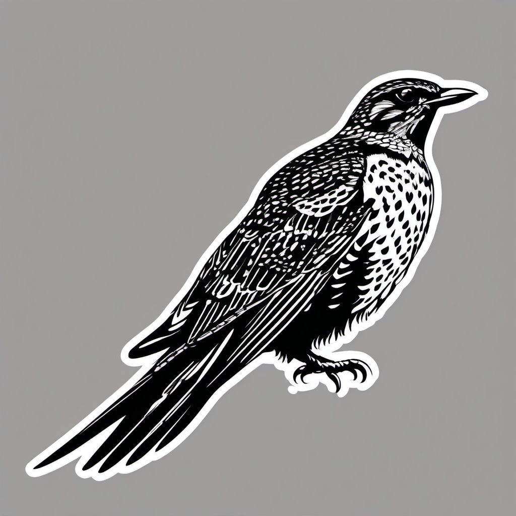 Common Nighthawk Sticker - A common nighthawk in flight with distinctive wing patterns, ,vector color sticker art,minimal