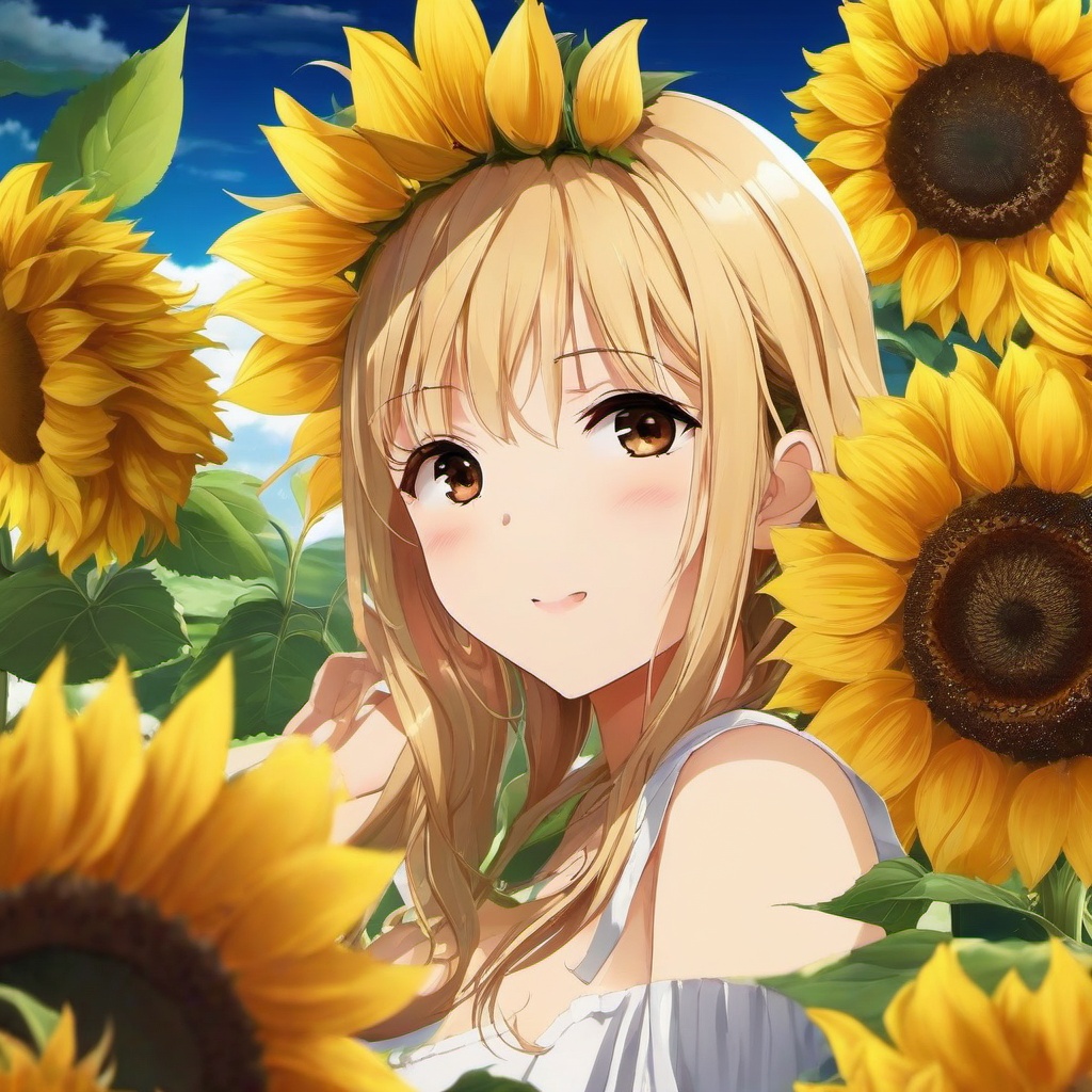 Sunflower Background Wallpaper - sunflower anime background  