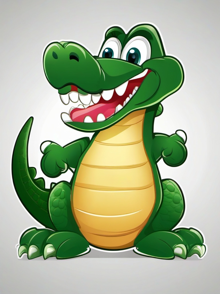 Alligator clipart - cartoon alligator with a big smile  