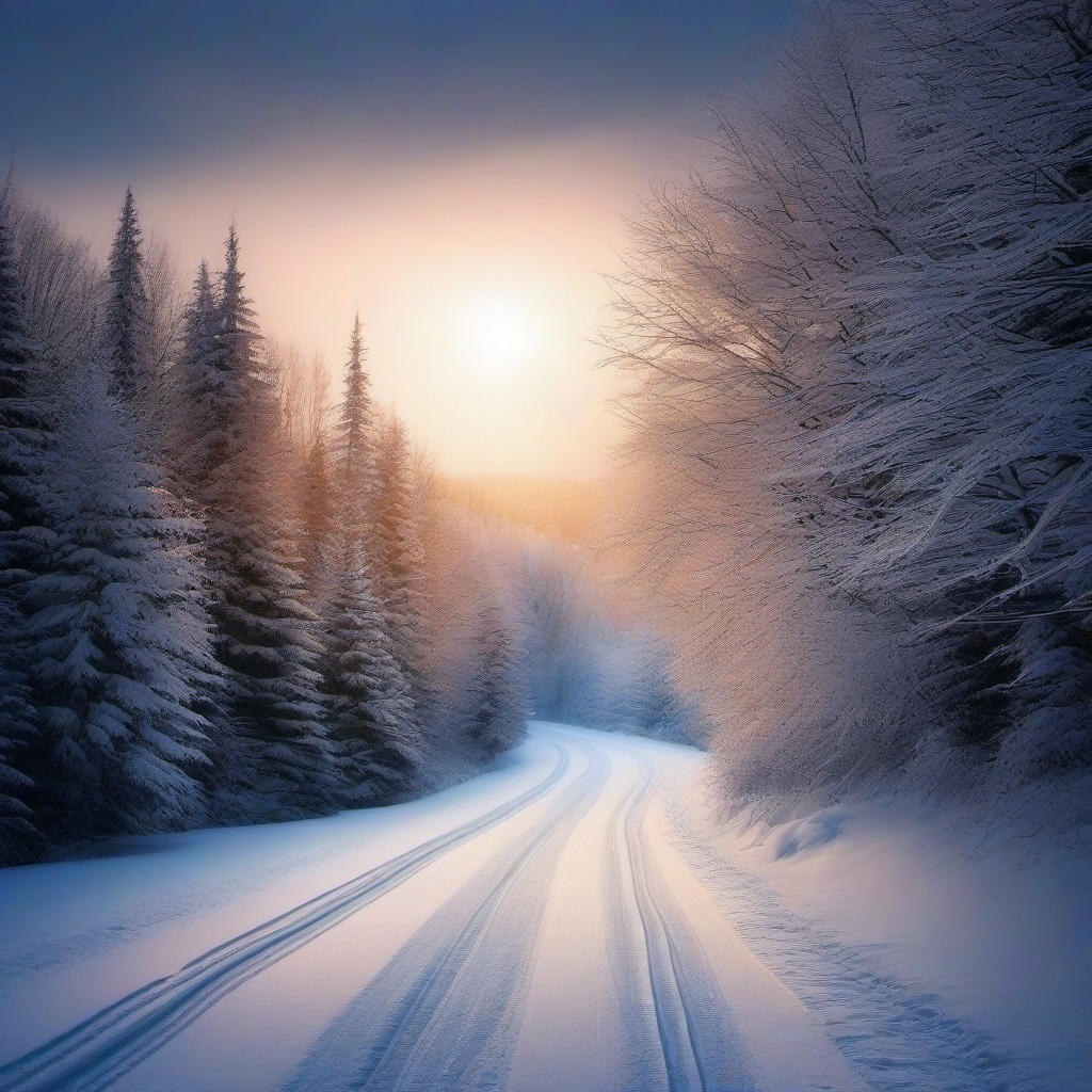 Winter background wallpaper - snowy road wallpaper  