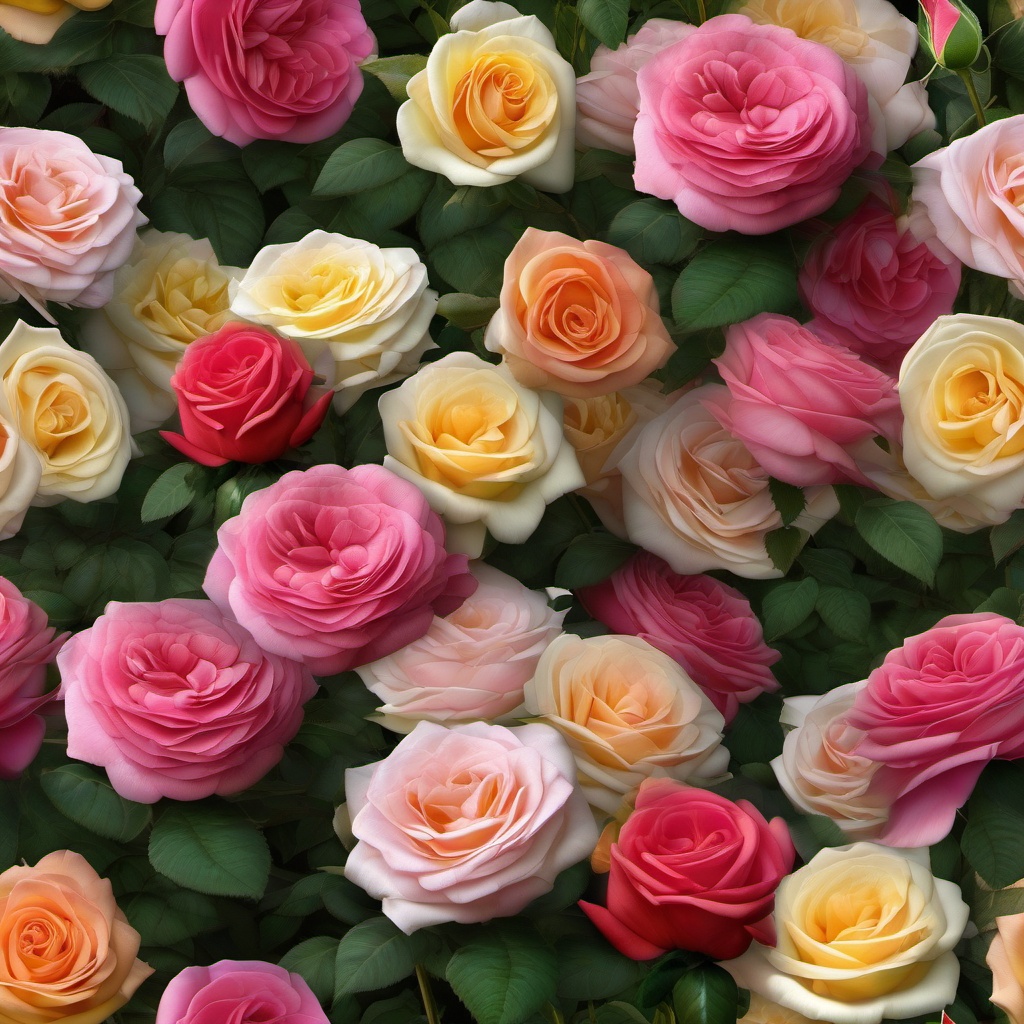 English Rose Garden - Create a classic English garden filled with roses. multicoloured, photo realistic, hyper detail, high resolution