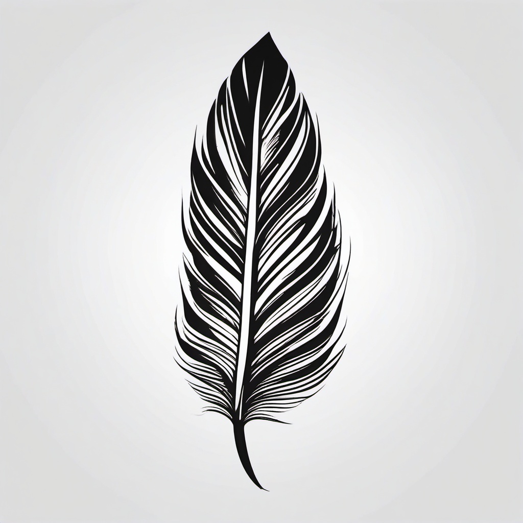 Feather Tattoo Idea - Inspirational feather tattoo concept.  simple vector tattoo,minimalist,white background