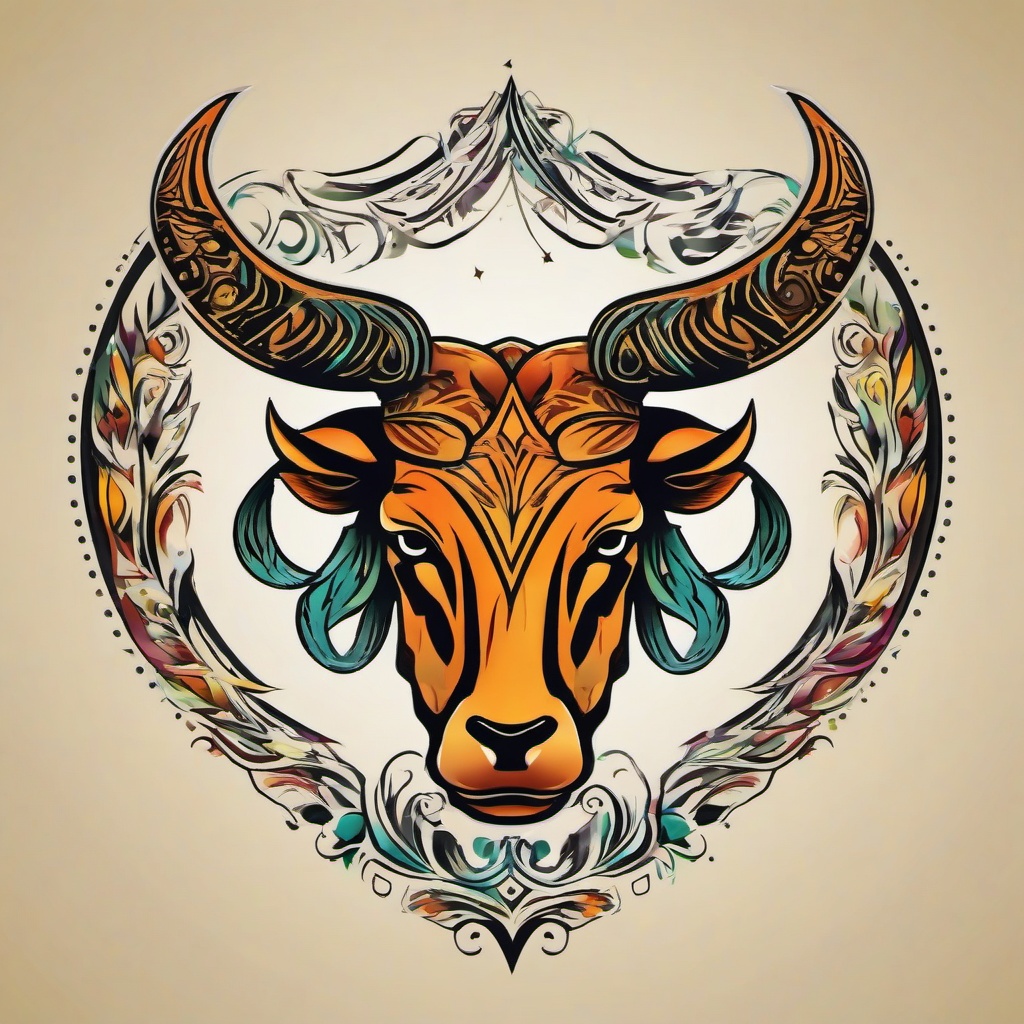 taurus and virgo tattoo  simple vector color tattoo