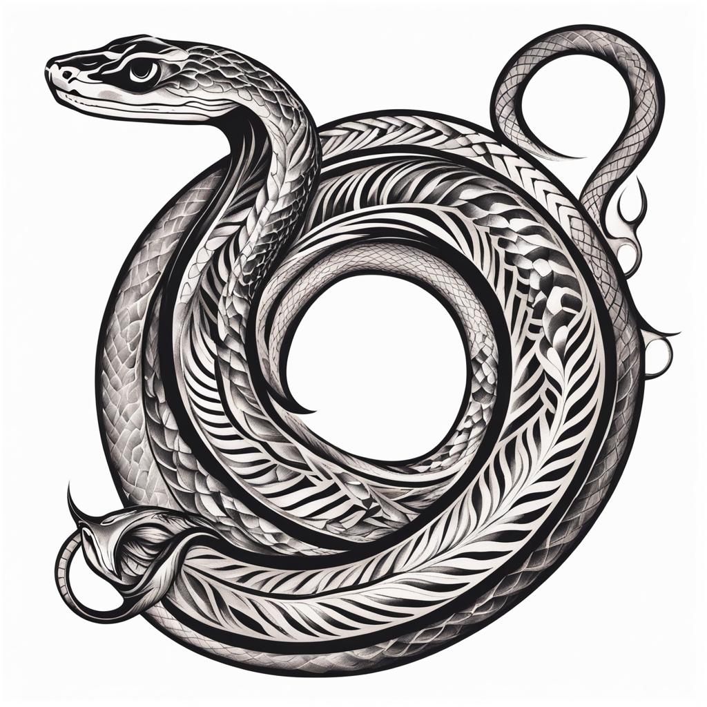 Tattoo of a snake, Artistic representations of snakes in the form of tattoos. colors, tattoo patterns, clean white background