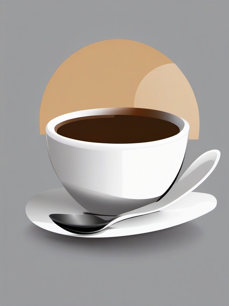 Coffee Cup clipart - coffee cup with a spoon beside it  color,minimalist,vector clipart