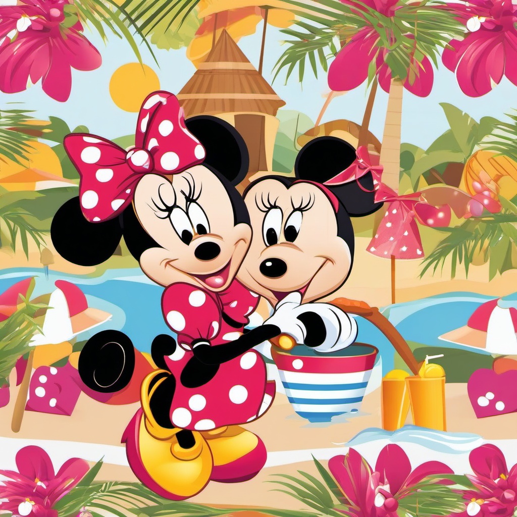 Minnie Mouse clipart - Minnie Mouse on vacation  vector clipart