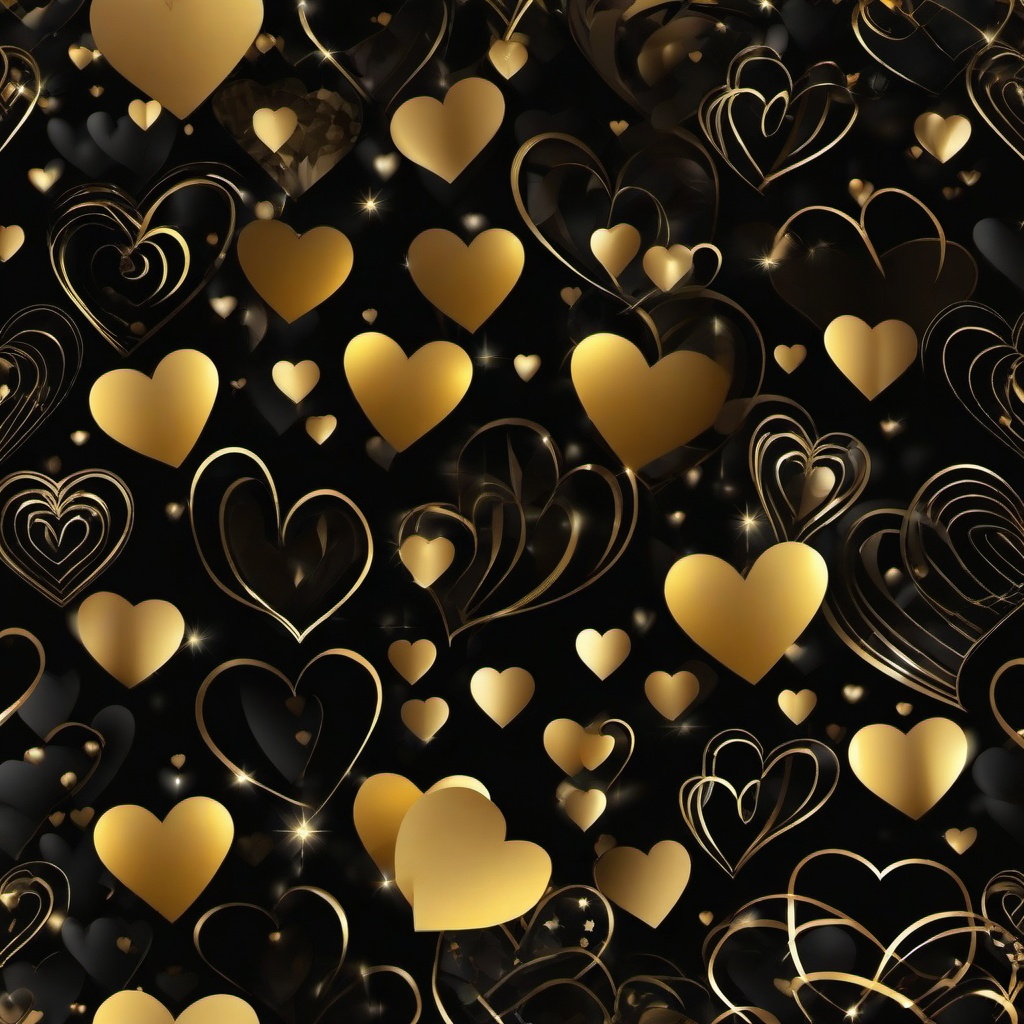 Heart Background Wallpaper - gold heart black background  