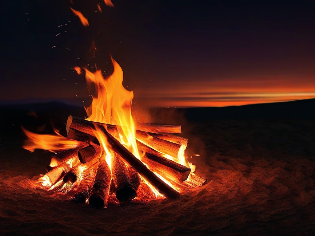 Fire Wallpaper - Bonfire with crackling flames  background wallpaper