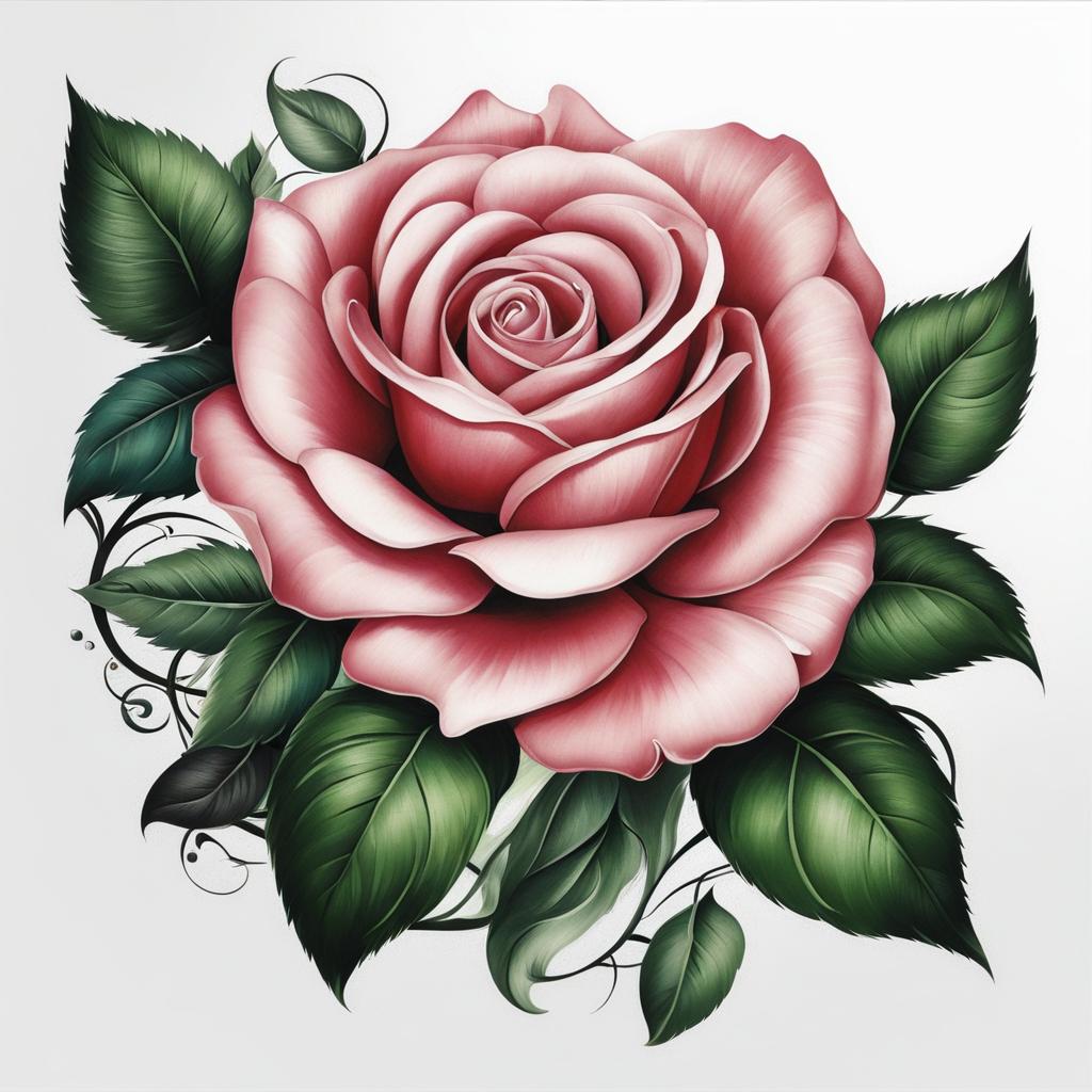 Tattoo rose shoulder, Elegant rose tattoos designed for the shoulder.  color, tattoo patterns, white clean background