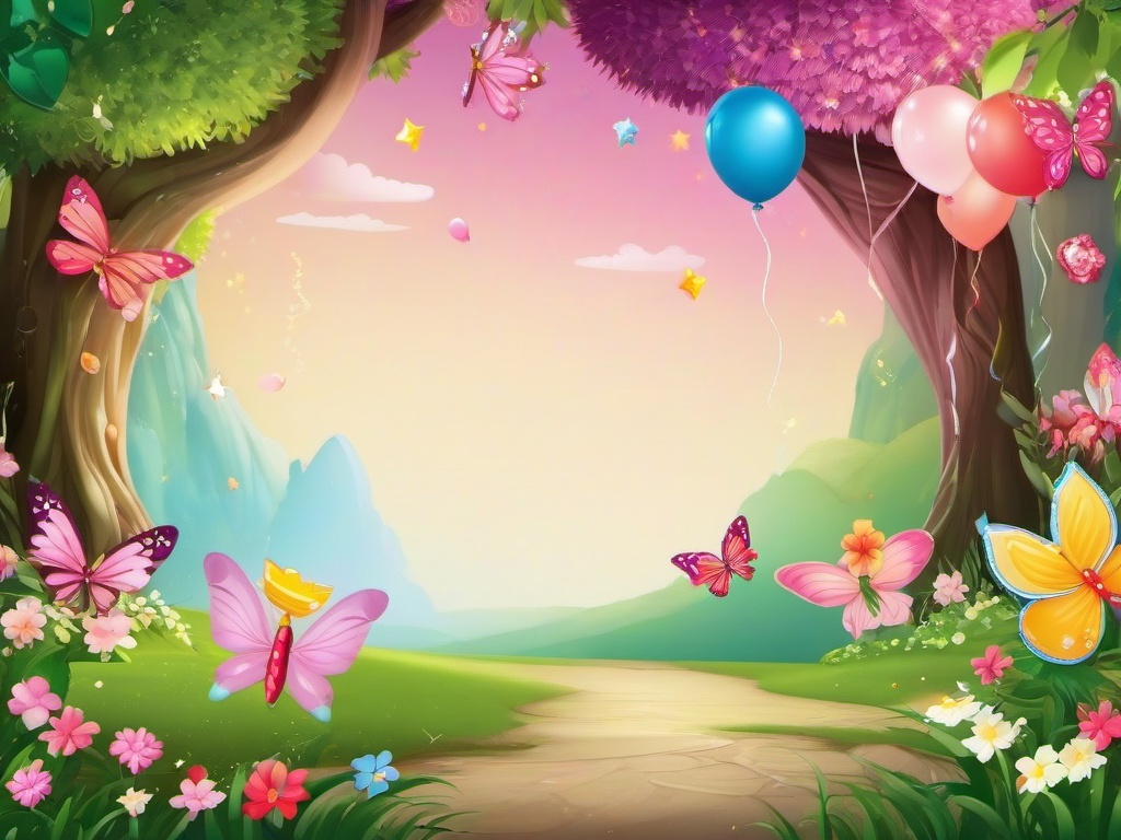 Birthday Background Wallpaper - fairy party backdrop  