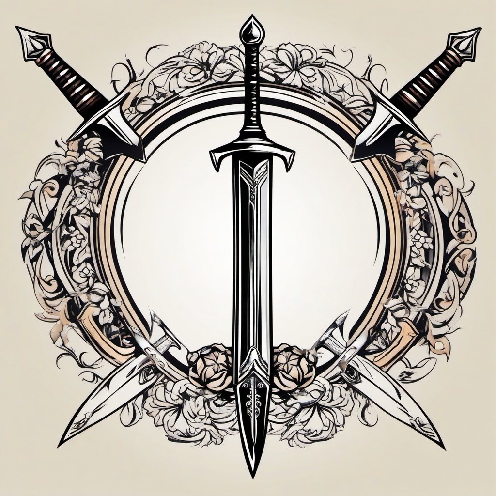 arrow and sword tattoo  vector tattoo design