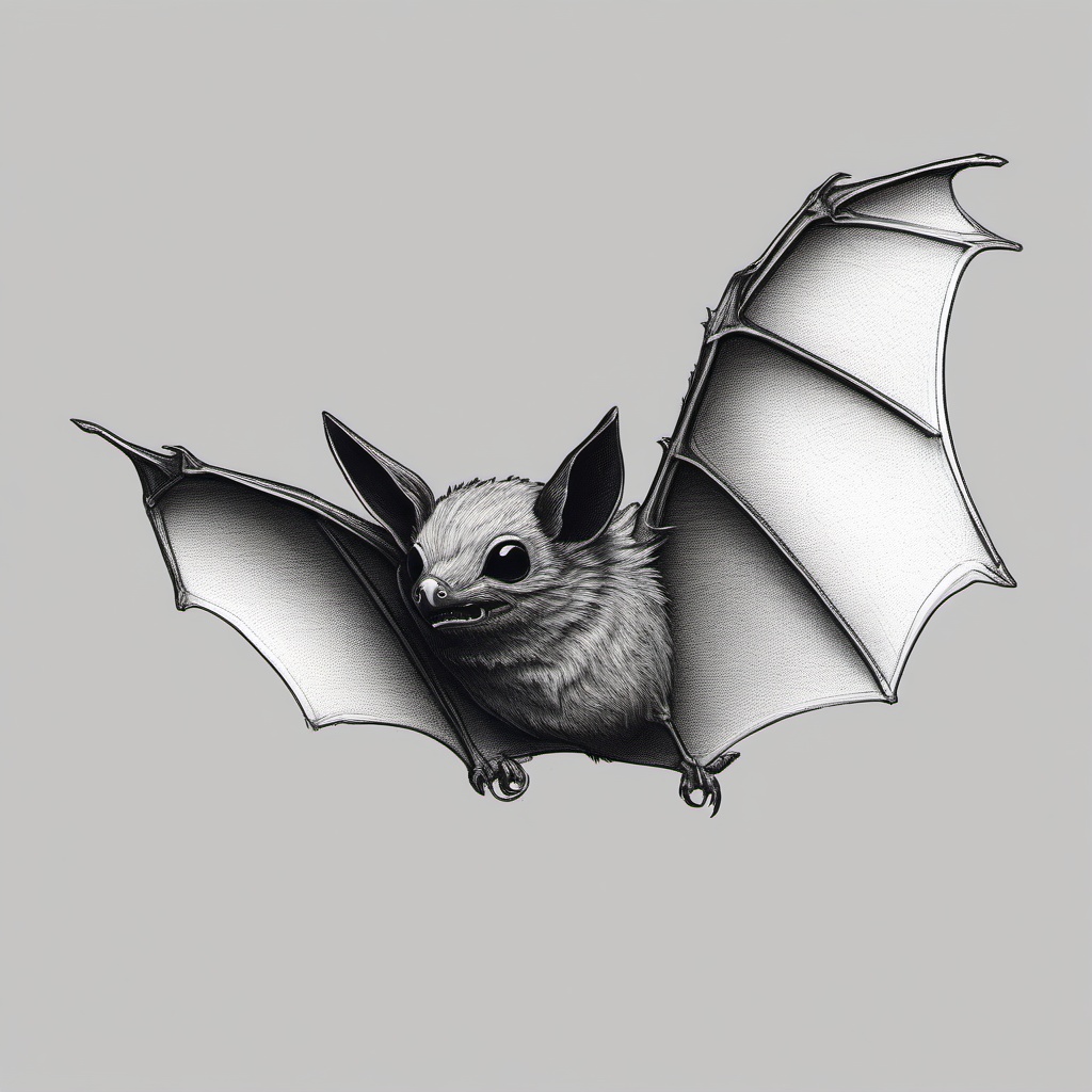 drawing of a hoary bat  minimal rough sketch scribbles,doodles,black and white