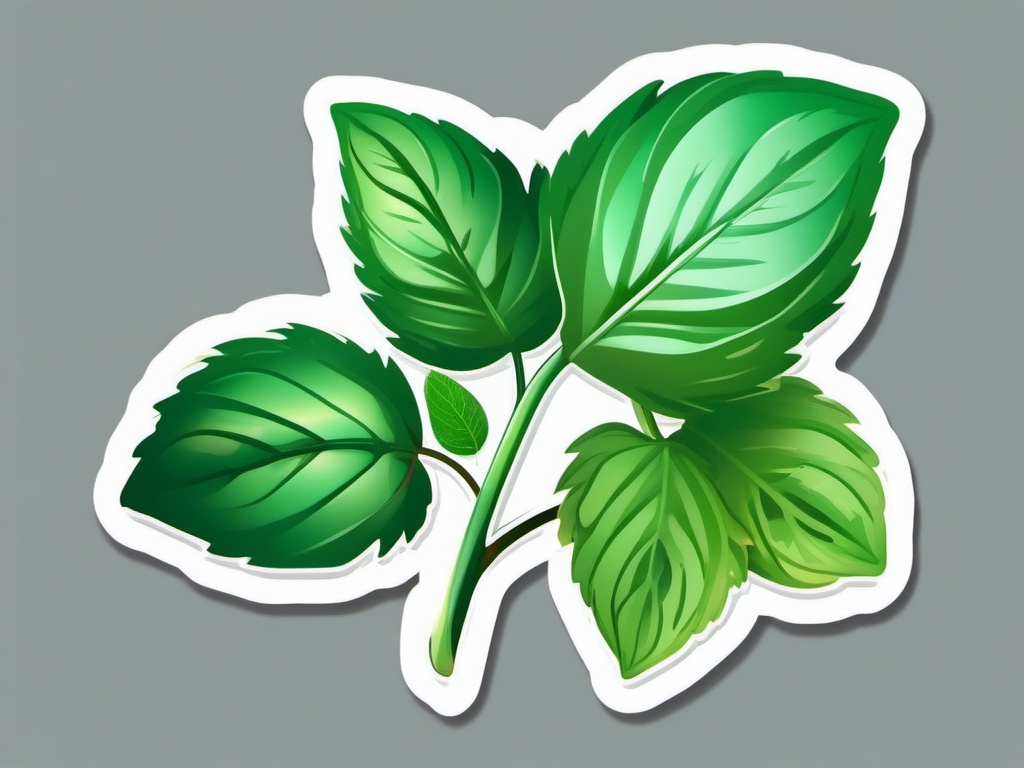 Mint Sticker - Refresh your senses with the cool and invigorating aroma of fresh mint leaves, , sticker vector art, minimalist design