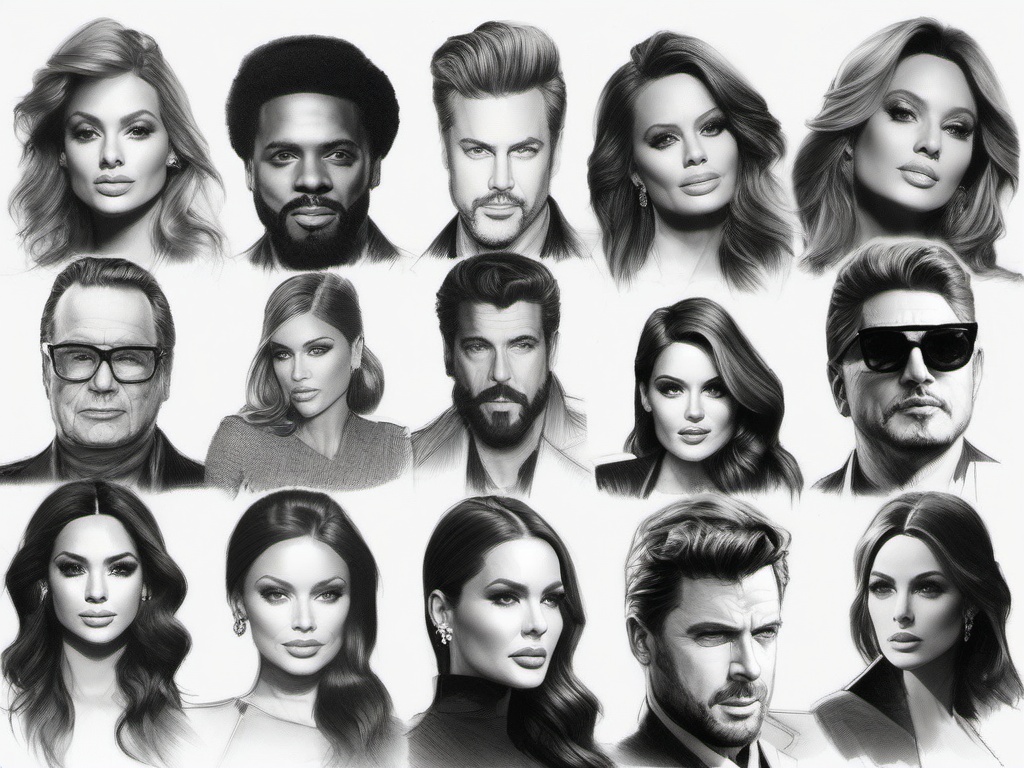 pencil sketches of celebrities  minimal rough sketch scribbles,doodles,black and white