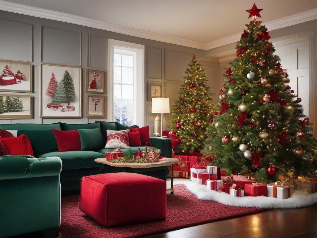 Christmas Tree Living Room Background  