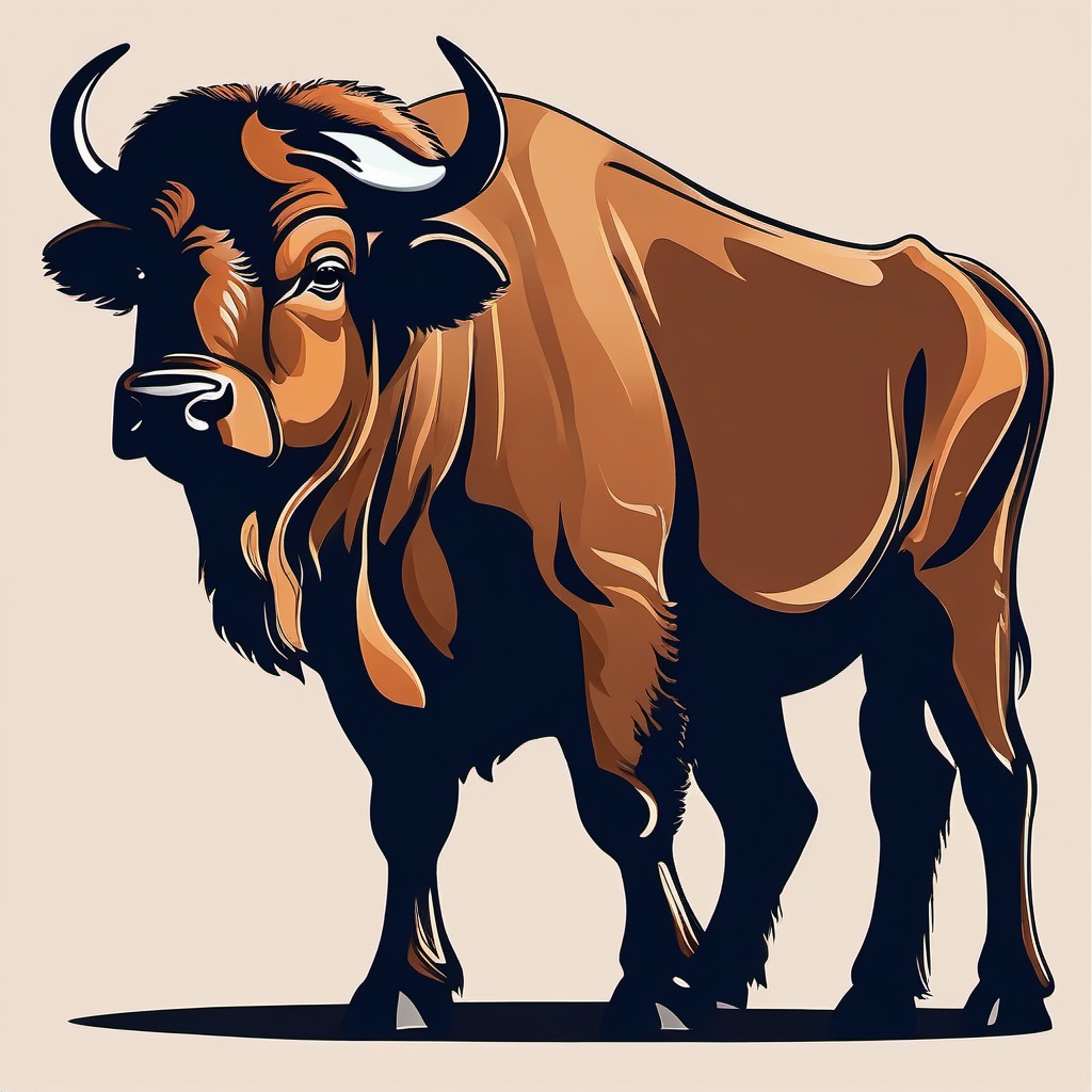 African Buffalo clipart - Powerful bovine found in Africa, ,vector color clipart,minimal