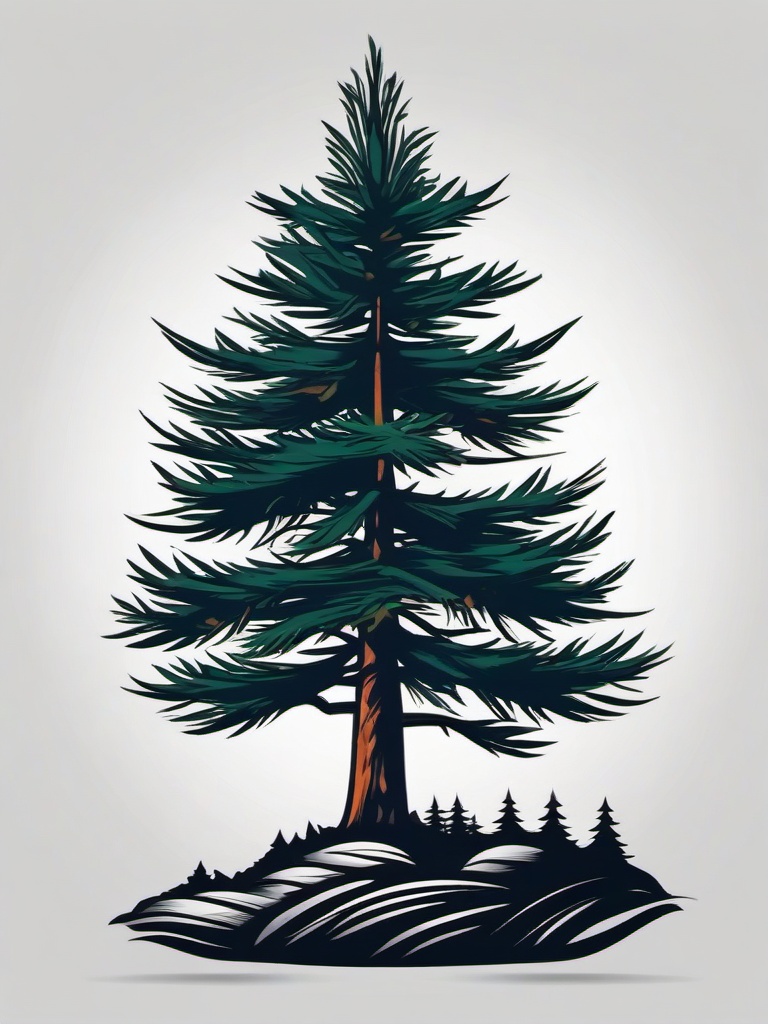 pine tree tattoo small  simple vector color tattoo