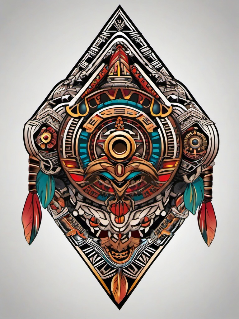 aztec chain tattoo  simple vector color tattoo