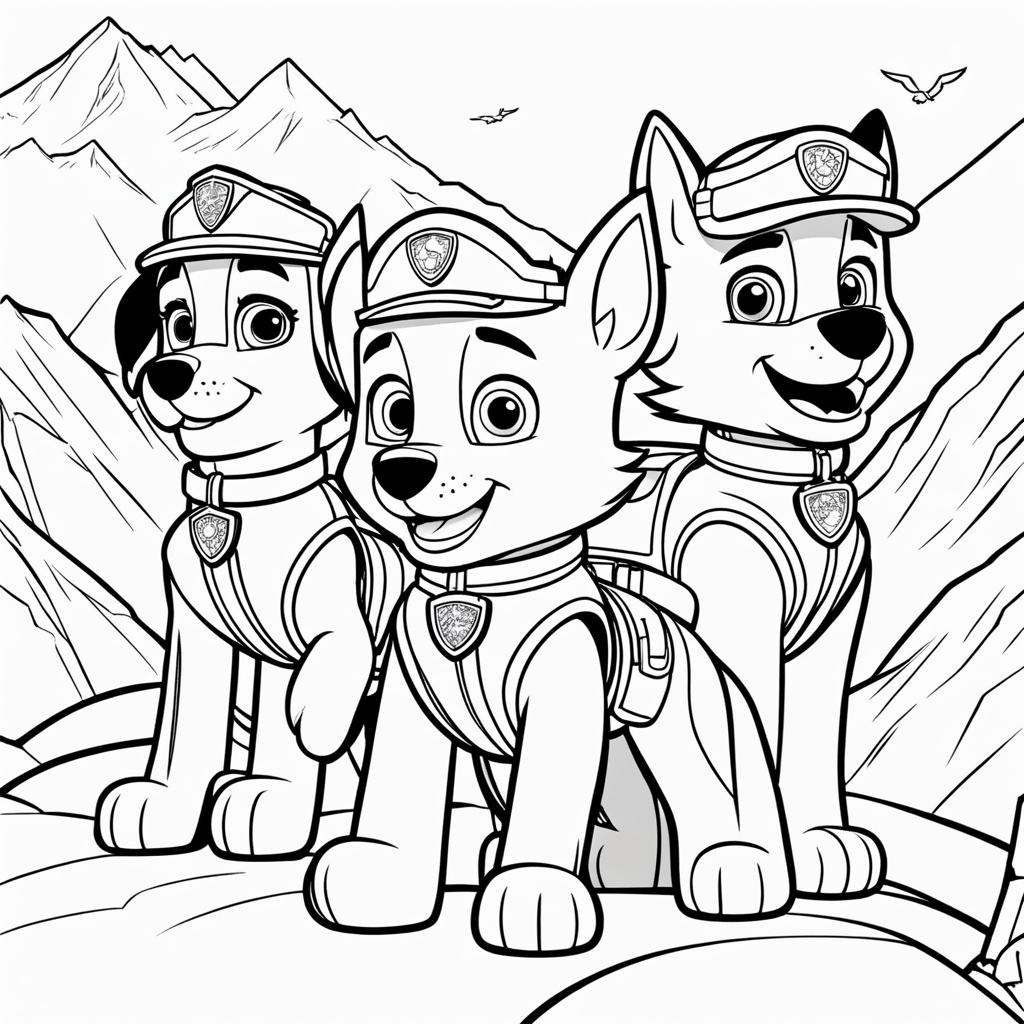 paw patrol coloring pages - skye and everest go on a daring mountain rescue mission. 