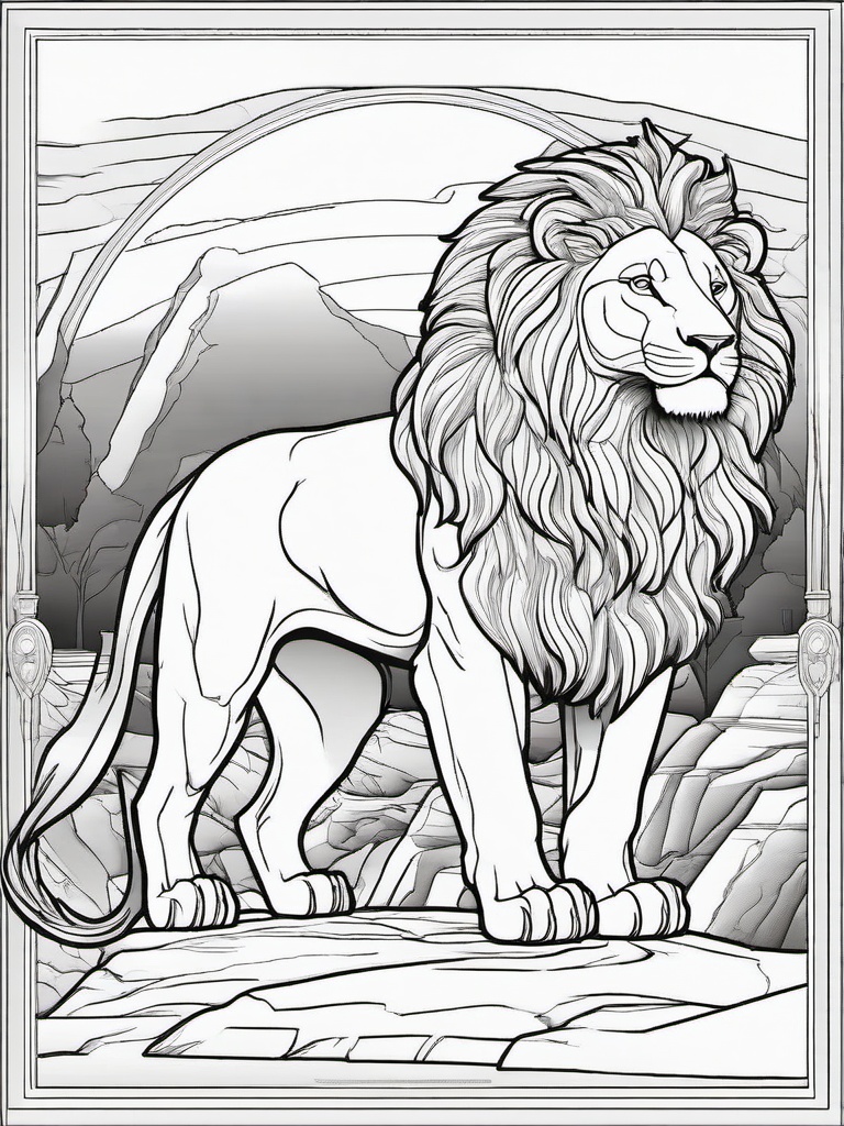 Nemean Lion Coloring Pages - Invulnerable Beast of Greek Legend  minimal black outline printable sheet, coloring page