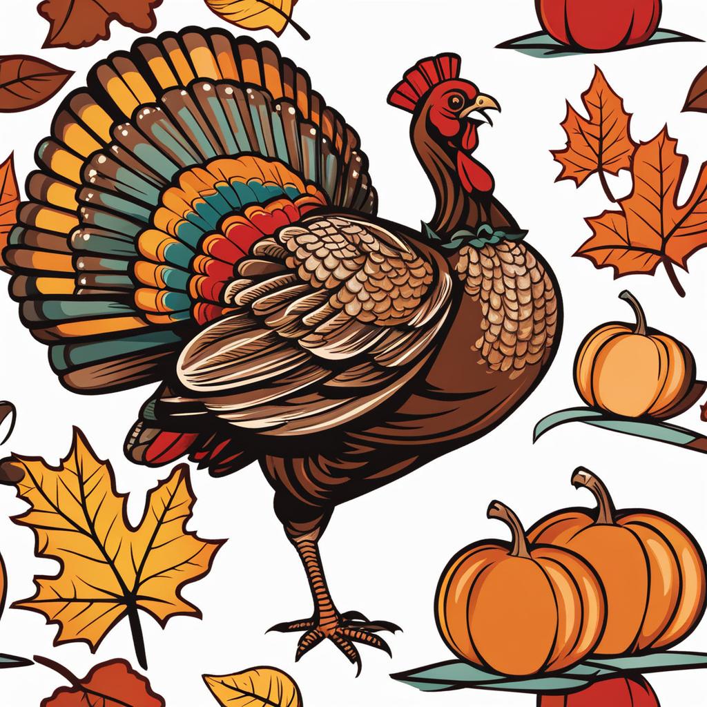 turkey clipart - a festive and thanksgiving turkey graphic. 