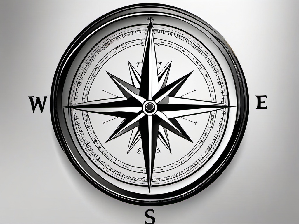 Compass Tattoo with Coordinates - Compass tattoo featuring specific coordinates.  simple vector tattoo,minimalist,white background