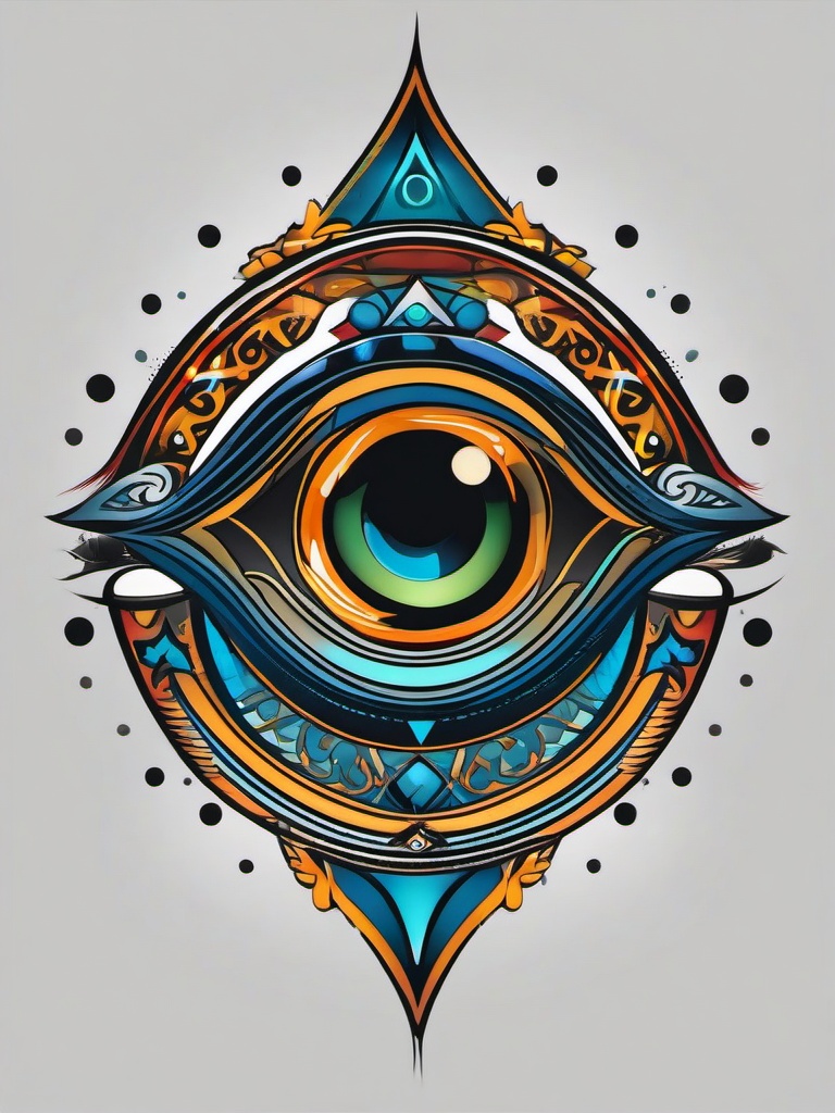 lucky eye tattoo  simple vector color tattoo