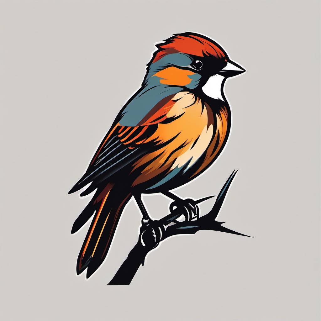 sparrow tattoo jack  minimalist color tattoo, vector