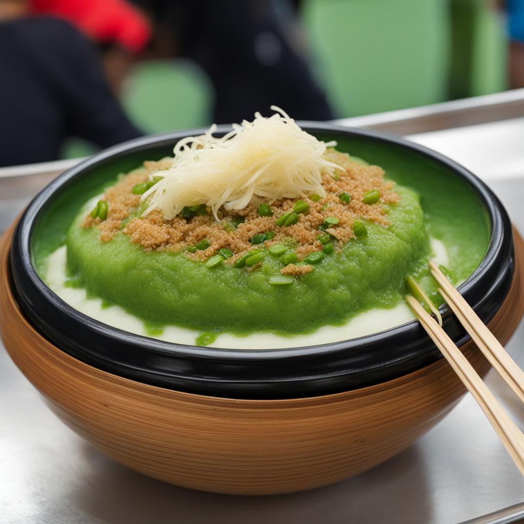 cendol, a southeast asian dessert, devoured at a bustling market in kuala lumpur. 