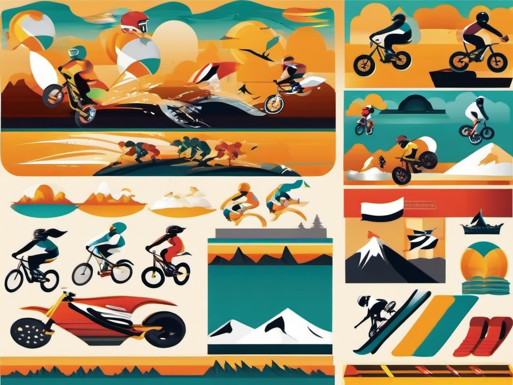 Sport clipart - extreme sports in action  vector clipart