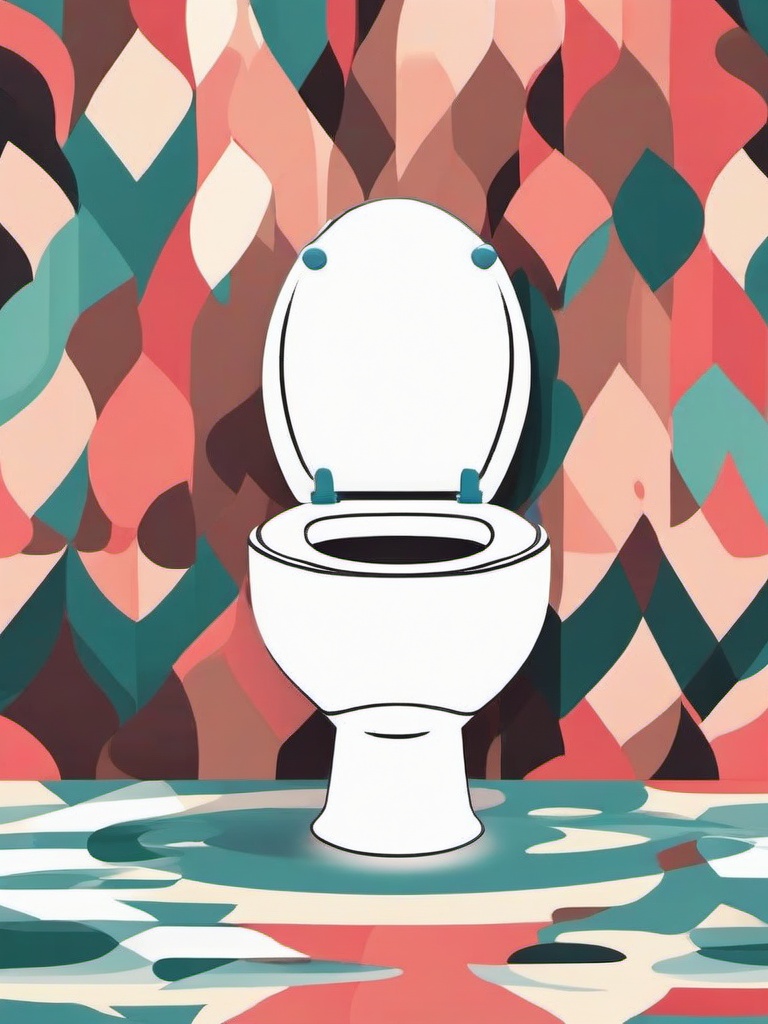 Toilet clipart - toilet seat with a fun pattern or print  color,minimalist,vector clipart