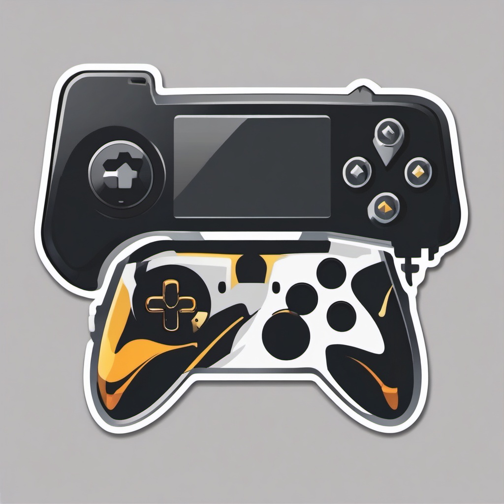 Game Controller and Skull Emoji Sticker - Gaming intensity, , sticker vector art, minimalist design