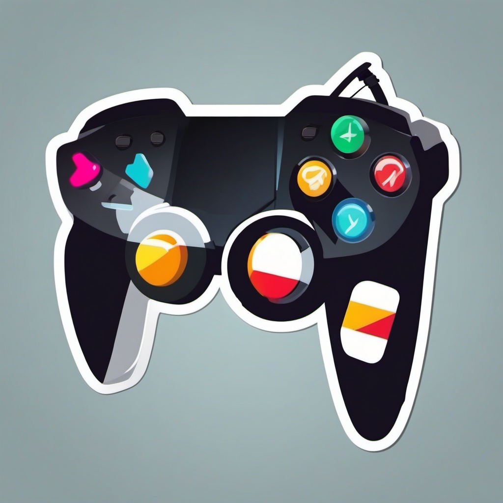 Game controller and headset sticker- Gaming setup, , sticker vector art, minimalist design