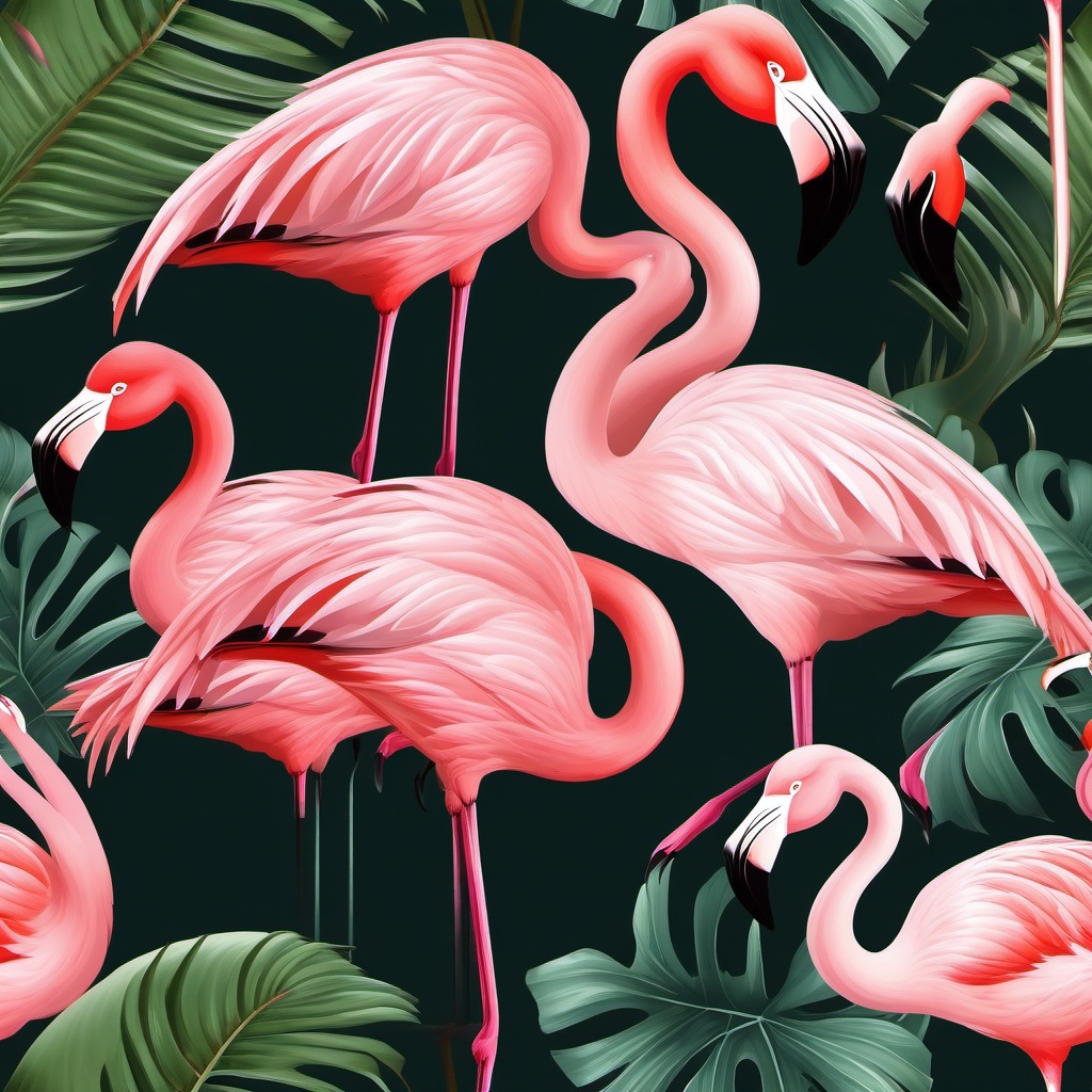 Flamingo Clipart in a Wetland,Elegant flamingo in a tranquil wetland, an emblem of beauty and grace. 