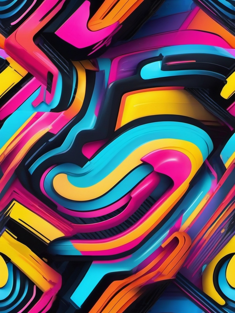 Abstract neon graffiti murals and street art top view, product photoshoot realistic background, hyper detail, high resolution