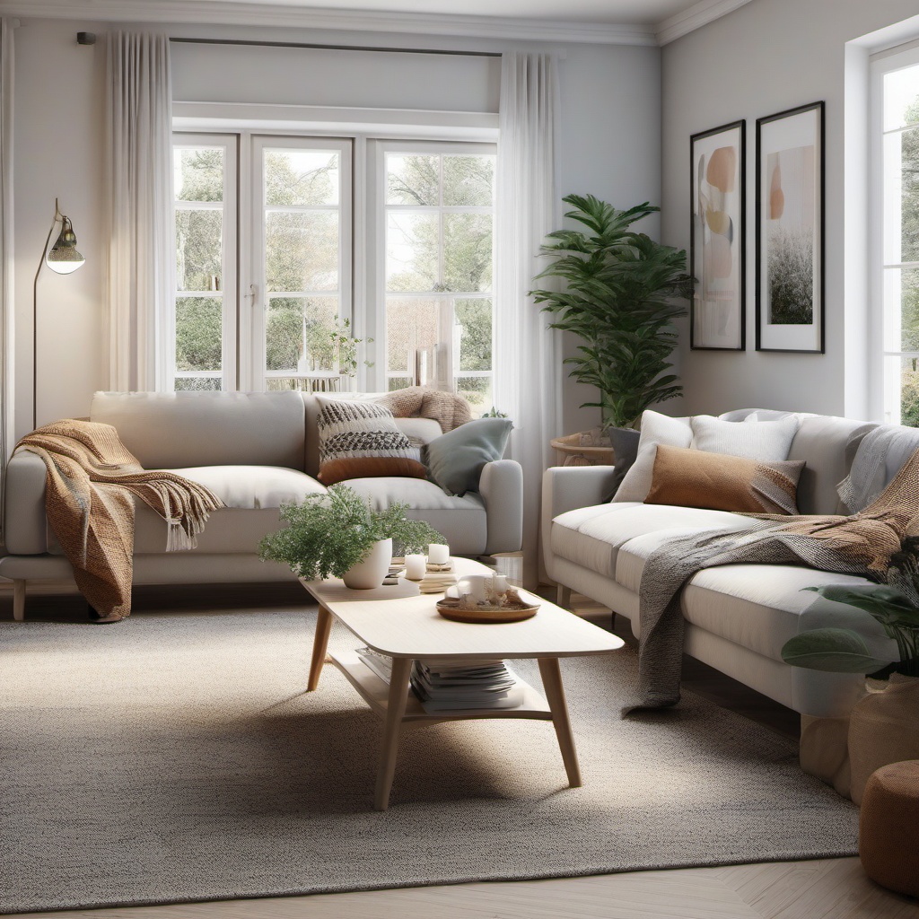 Cozy Scandinavian Retreat - Design a cozy Scandinavian-inspired living room with neutral tones. , living room decor ideas, multicoloured, photo realistic, hyper detail, high resolution,